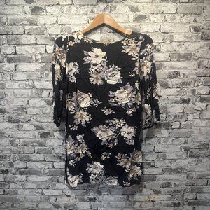 EUC Old Navy Black Base Floral Dress Size Small